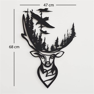 Deer Forest Metal Duvar Dekoru
