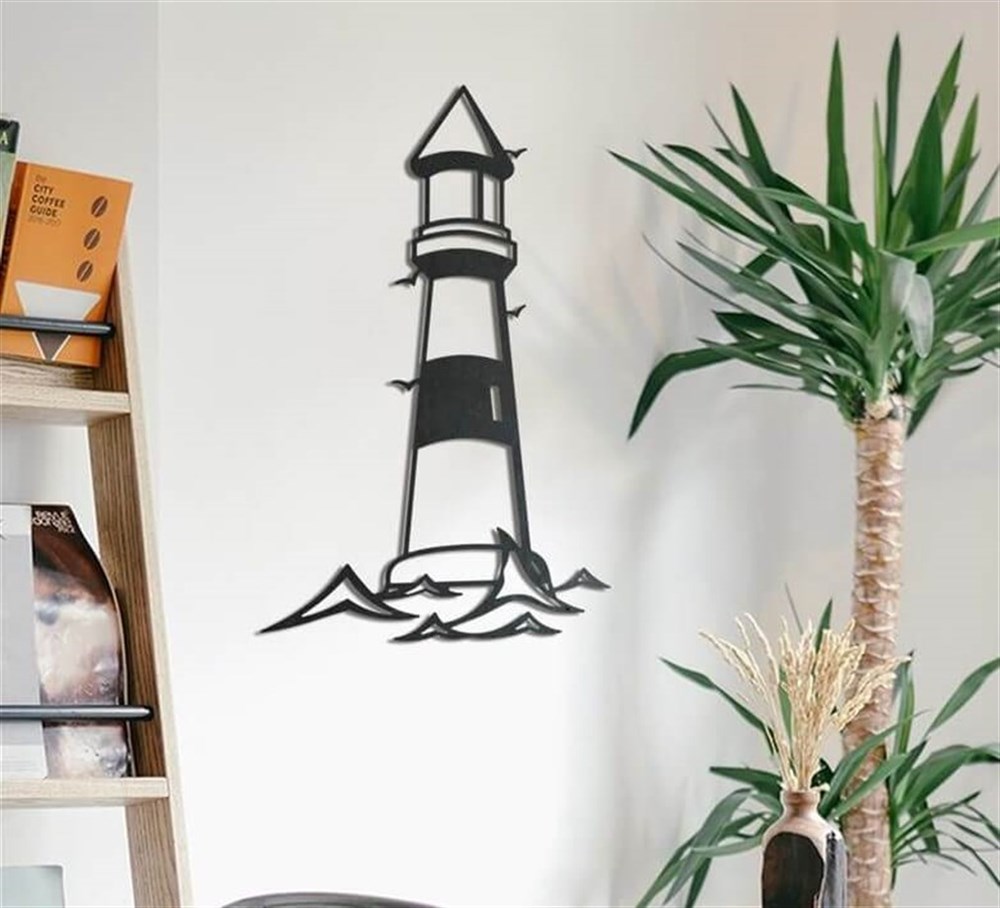 Deniz Feneri Metal Duvar Dekoru