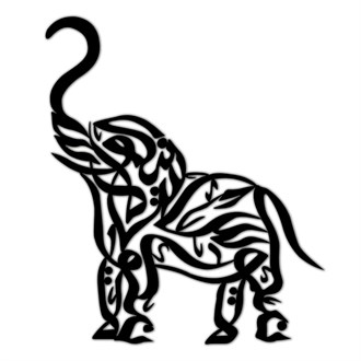 Exotic Elephant Metal Duvar Dekoru
