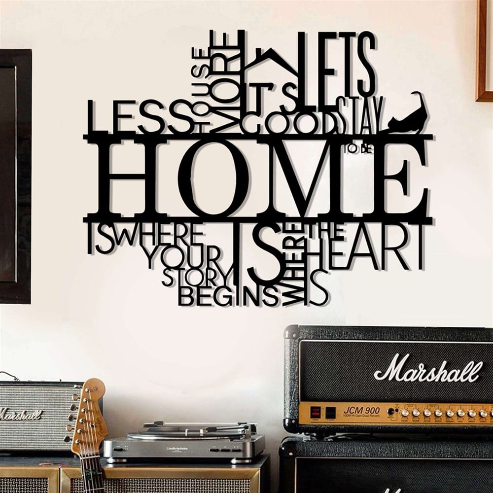 Home Duvar Yazısı Metal Tablo
