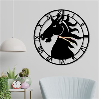 Horse Map Metal Wall Clock