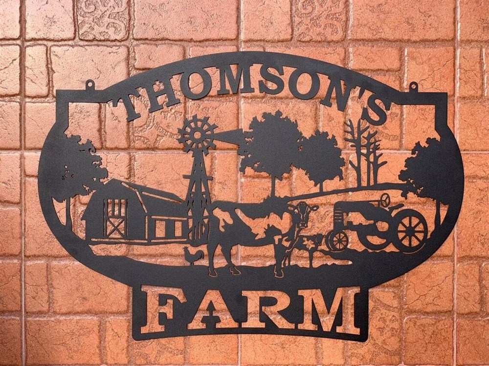 Personalized Farm Name Holder Metal Wall Decor