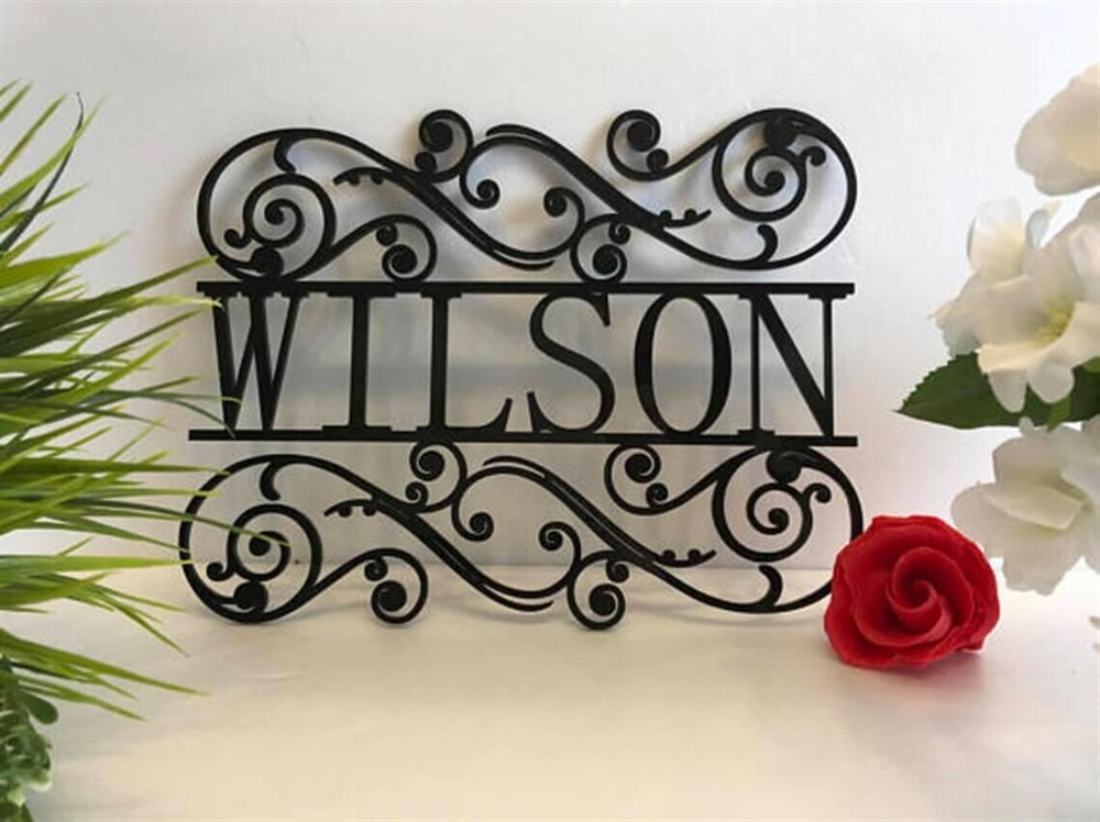 Personalized Pattern Name Holder Metal Wall Decor