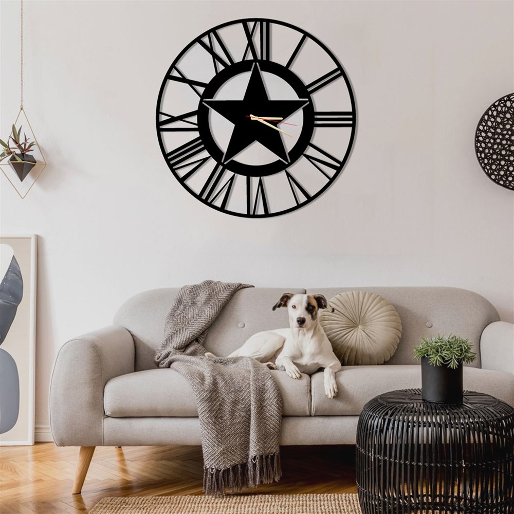 Star Metal Wall Clock