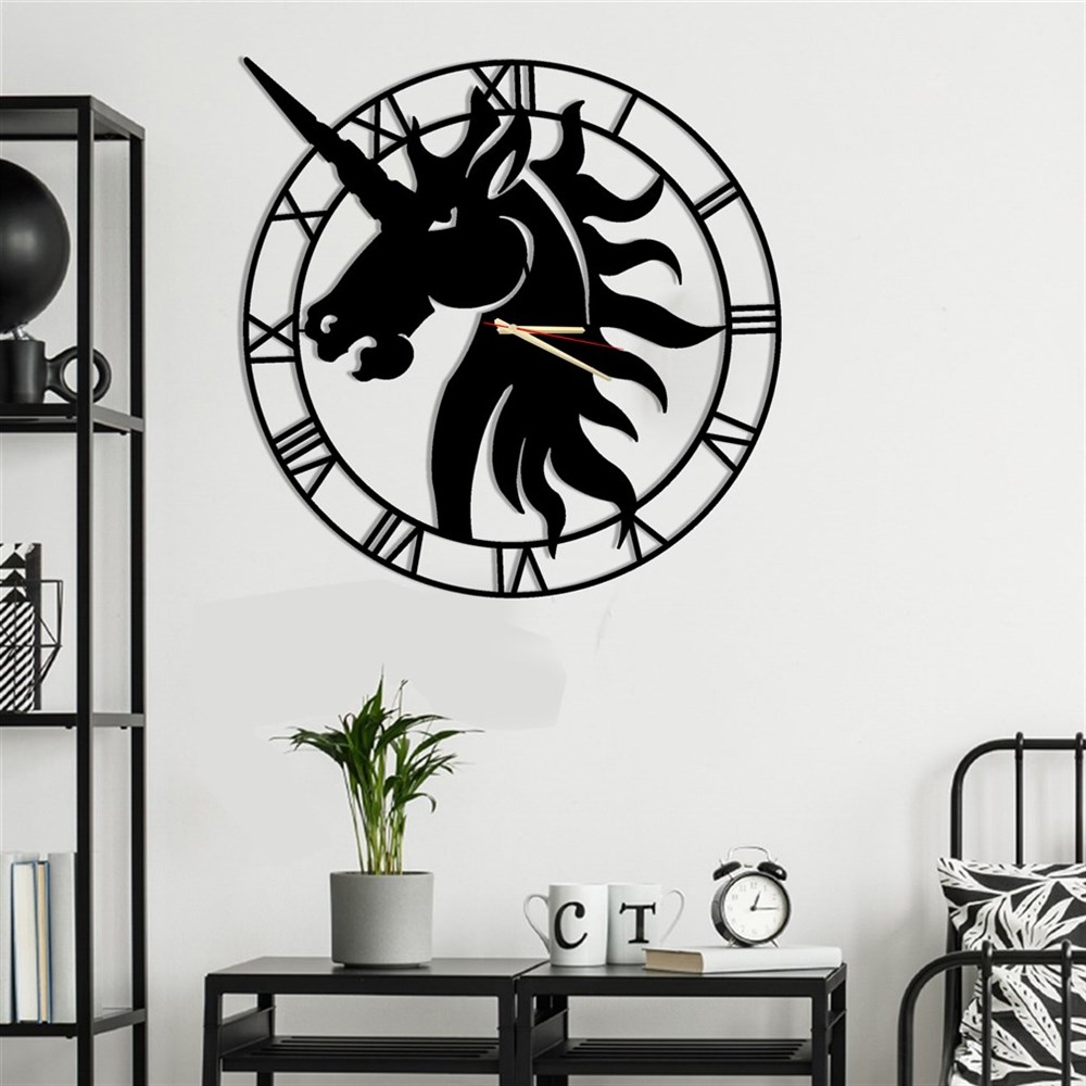 Unicorn Metal Wall Clock