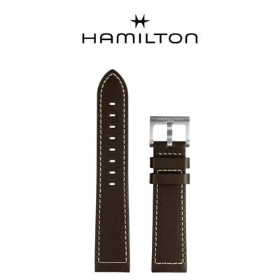 Hamilton Expedition Saatler için 20/18 Koyu Kahverengi Deri Kayış H690000156
