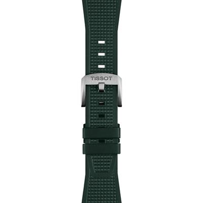 Tissot PRX 40mm için Koyu Yeşil Kauçuk Kordon Kayış T852.050.987