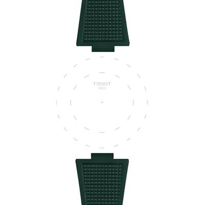 Tissot PRX 40mm için Koyu Yeşil Kauçuk Kordon Kayış T852.050.987