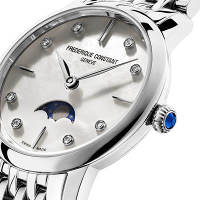 Frederique Constant Slimline Ladies Moonphase Kadın Saati FC-206MPWD1S6B