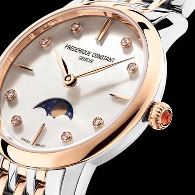 Frederique Constant Slimline Ladies Moonphase FC-206MPWD1S2B Kadın Kol Saati