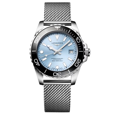 Longines HydroConquest 39mm L3.779.4.99.6 Buzlu Mavi Güneş Işını Desenli Kadran Erkek Saati Marmaris Gold Center