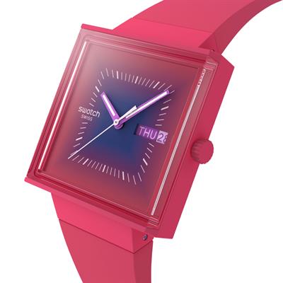 Swatch Squarely Berry SO34R700 Unisex Kol Saati
