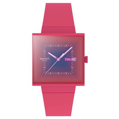 Swatch Squarely Berry SO34R700 Unisex Kol Saati