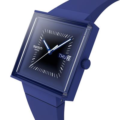 Swatch Squarely Blacklight SO34N700 Unisex Kol Saati