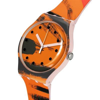 Swatch SUOZ362 Barns-Grahams Orange and Red on Pink Unisex Kol Saati