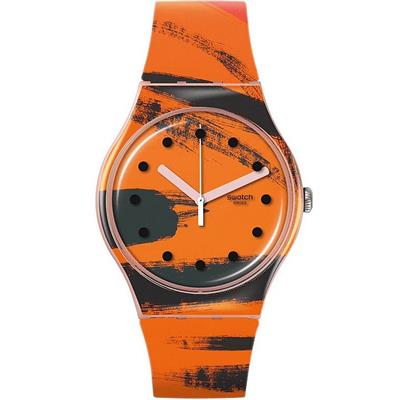 Swatch SUOZ362 Barns-Grahams Orange and Red on Pink Unisex Kol Saati