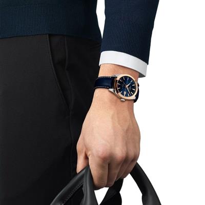 Tissot Gentleman Powermatic 80 Silicium Solid 18K Gold Bezel Erkek Kol Saati T927.407.46.041.00
