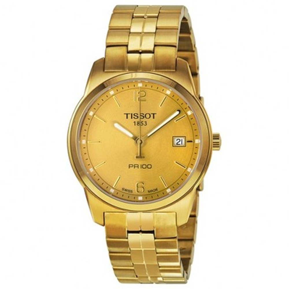 Золотые часы tissot. Tissot PR 100 Gold. Tissot pr100 Gold PVD. Тиссот пр 100 золотые. Tissot pr100 золотой циферблат.