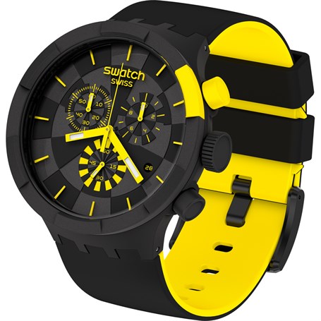 Swatch Big Bold SB02B403 Checkpoint Yellow Unisex Chrono Kol Saati