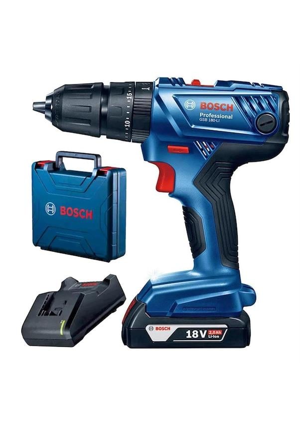 Bosch Professional GSB 180 Li 18V 2Ah Tek Akülü Darbeli Matkap - 06019F8309