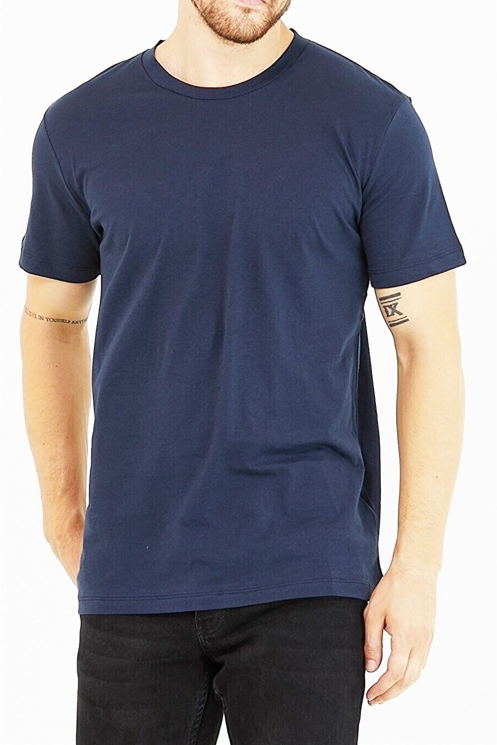  Erkek Slim Fit Basic Bisiklet Yaka Kısa Kollu T-shirt Tişört