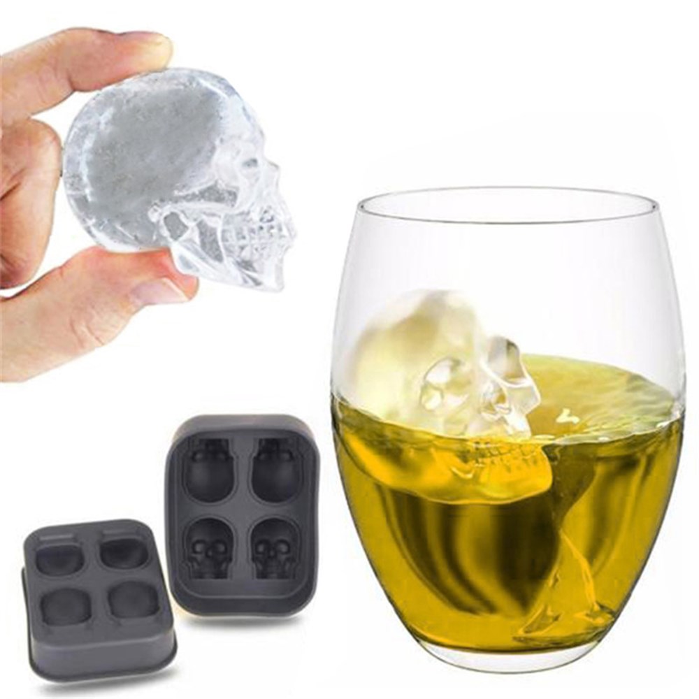 Kurukafa Tasarımlı 3D Buz Kalıbı Silikon