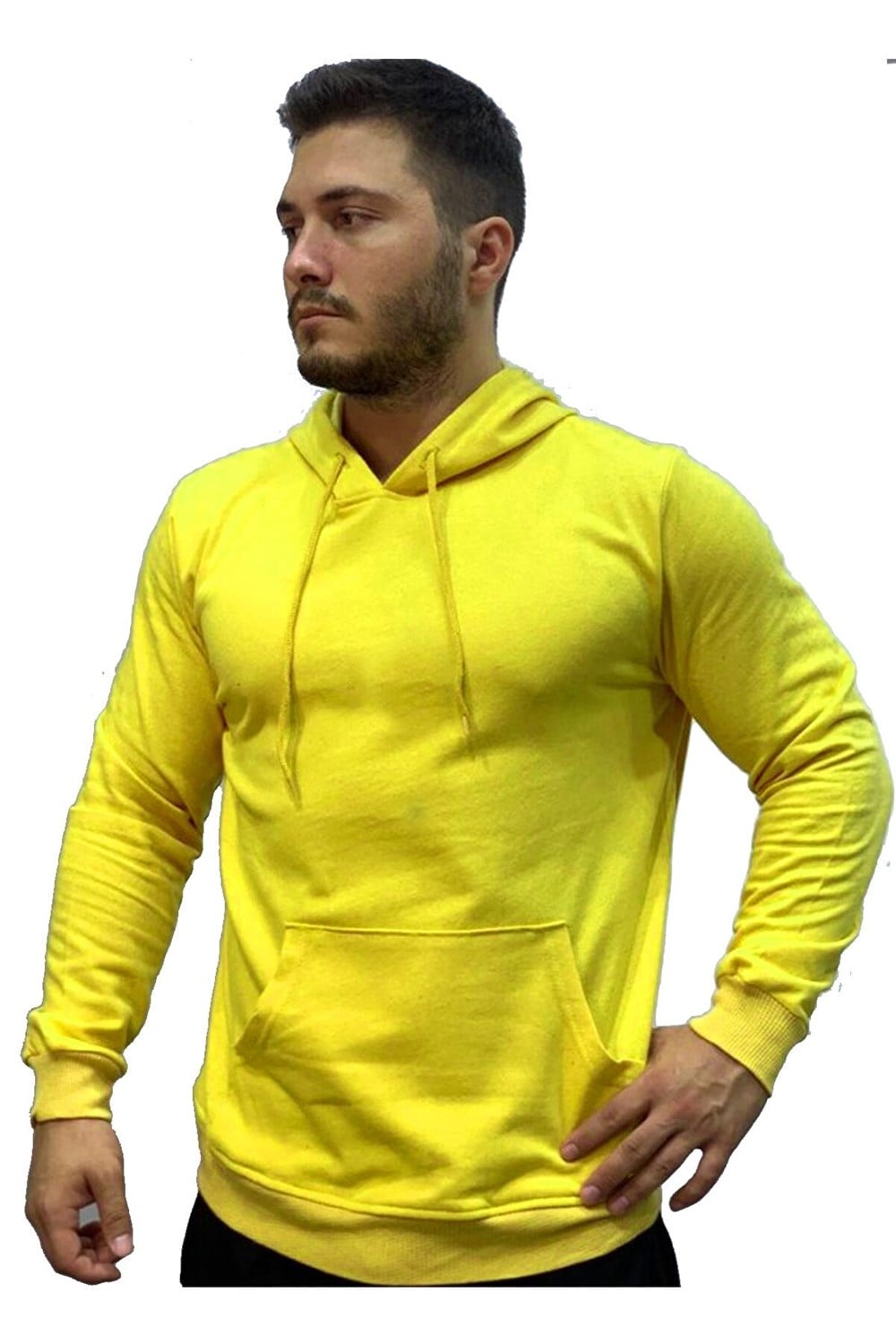  Erkek Slim Fit Kapüşonlu Sweatshirt