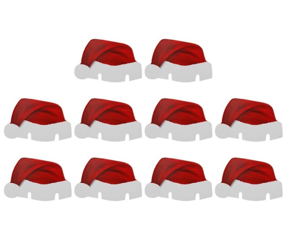 4 Adet Noel Baba Şapkası Model Bardak Süsü