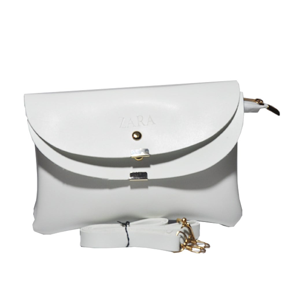 Beyaz Çift Bölmeli Omuz ve El Kadın Çantası