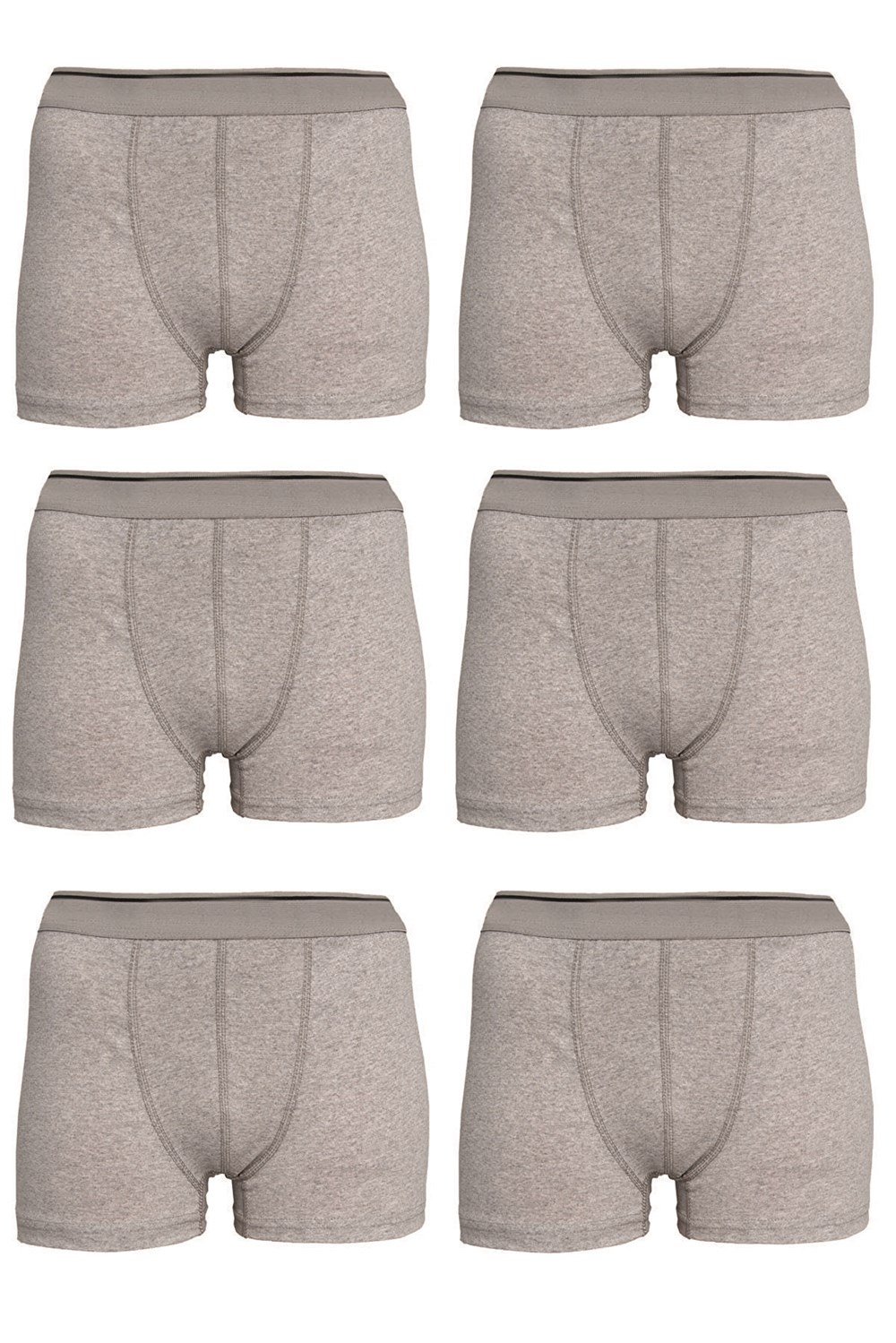 Erkek Gri Likralı Boxer 6'lı Paket