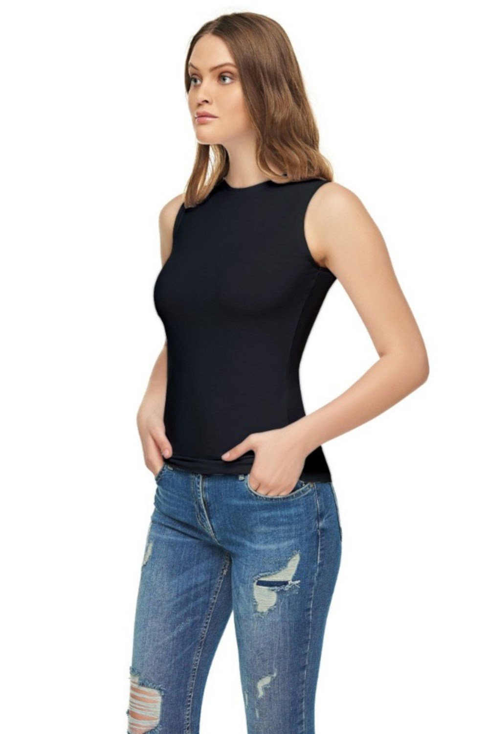 Tutku Elit Kadın Elastan Pamuklu Likralı Sıfır Kol Atlet 12'li Paket