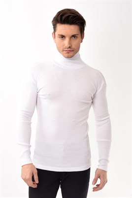 Toptan Min 10 Adet Erkek Balıkçı Yaka Boğazlı Slim Fit Kazak
