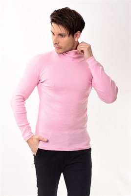Toptan Min 10 Adet Erkek Balıkçı Yaka Boğazlı Slim Fit Kazak