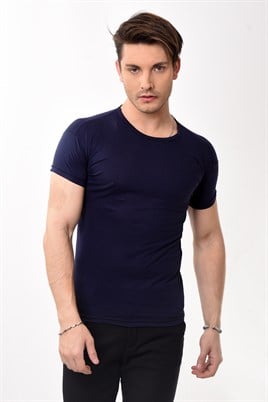 Toptan Min 4 Adet Erkek Slim Fit Basic Bisiklet Yaka Kısa Kollu T-shirt Tişört