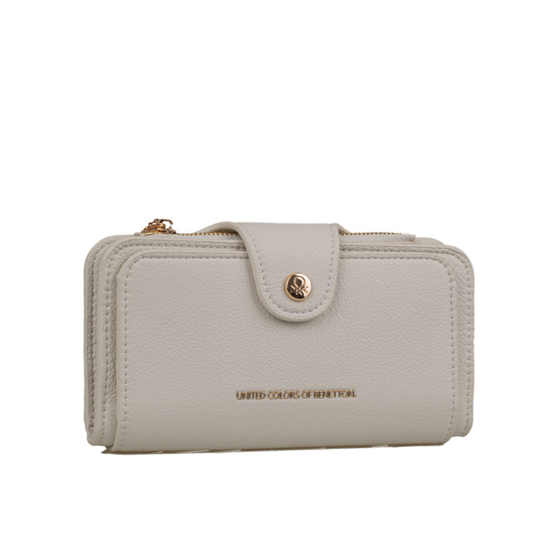 Benetton Bej Sofline Kadın Deri Geniş Cüzdan BNT 1443