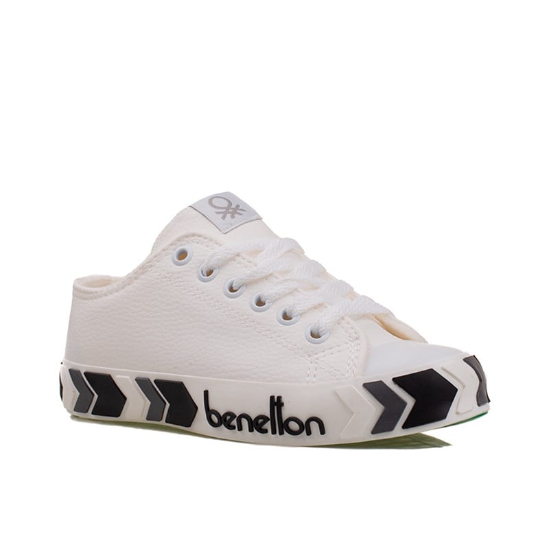 BenettonBenetton Beyaz Unisex Kısa Suni Deri Mevsimlik Spor