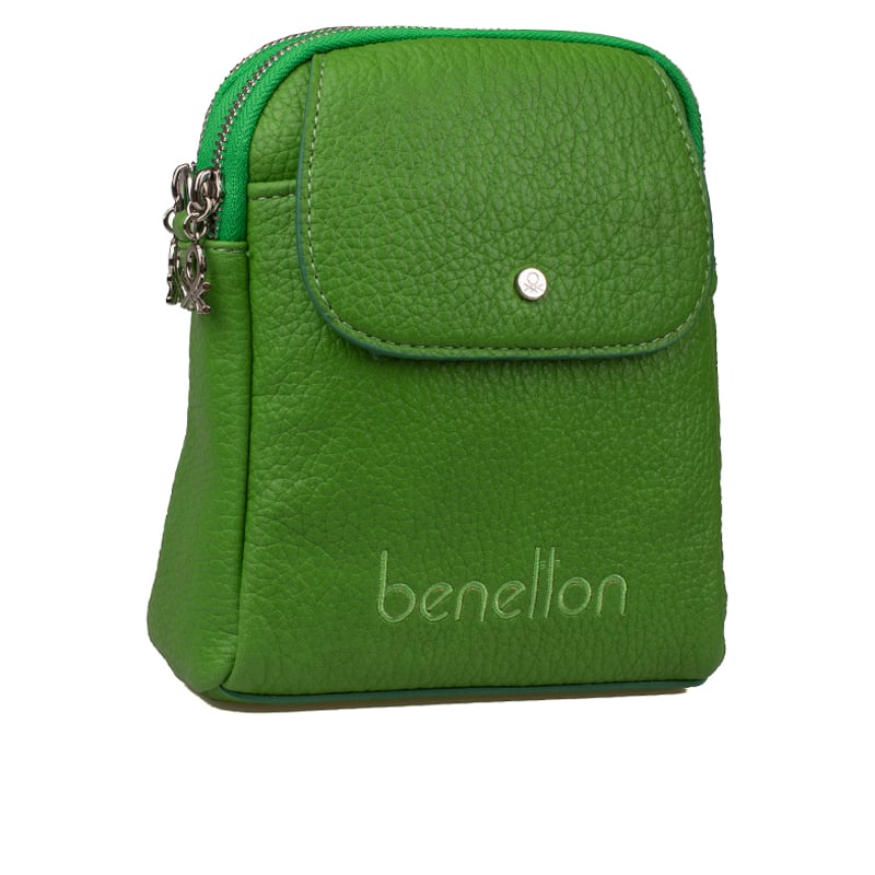 Benetton Yeşil Soft Line Deri Kadın Kol Çantası BNT 1479