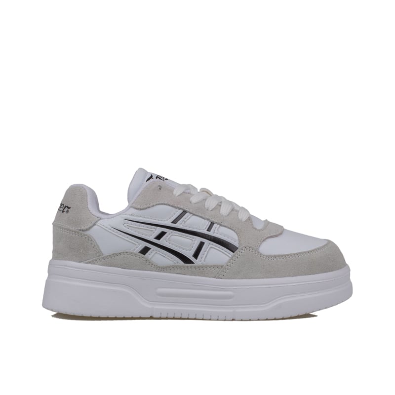 Tayger Beyaz Kalın Taban Unisex Nubuk Deri Sneaker