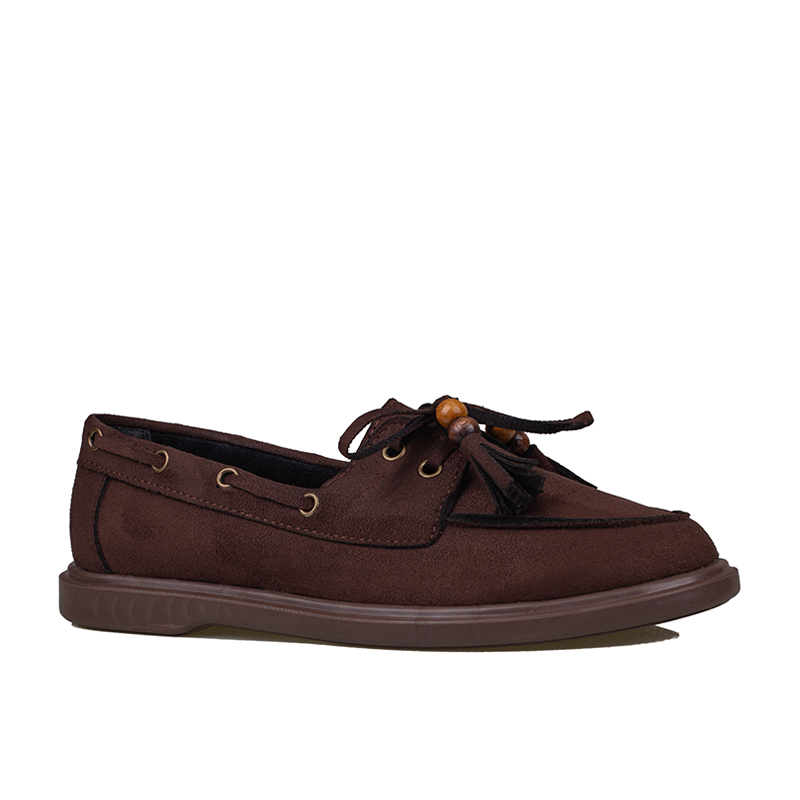 Trend Adımlar Kahverengi Kadın Bağcıklı Püskül Detaylı Loafer