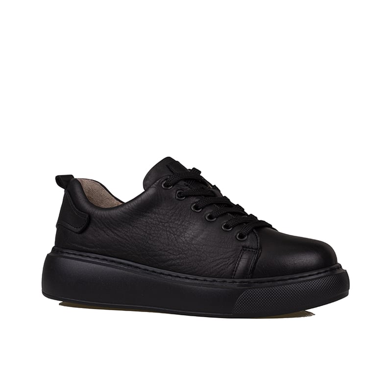 Trend Adımlar Siyah Aura Kadın Hakiki Deri Sneaker
