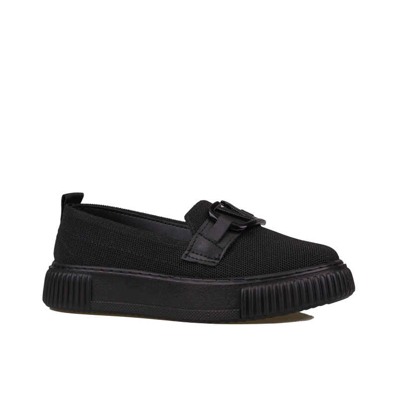 Trend Adımlar Siyah Kadın Triko Loafer Ayakkabı