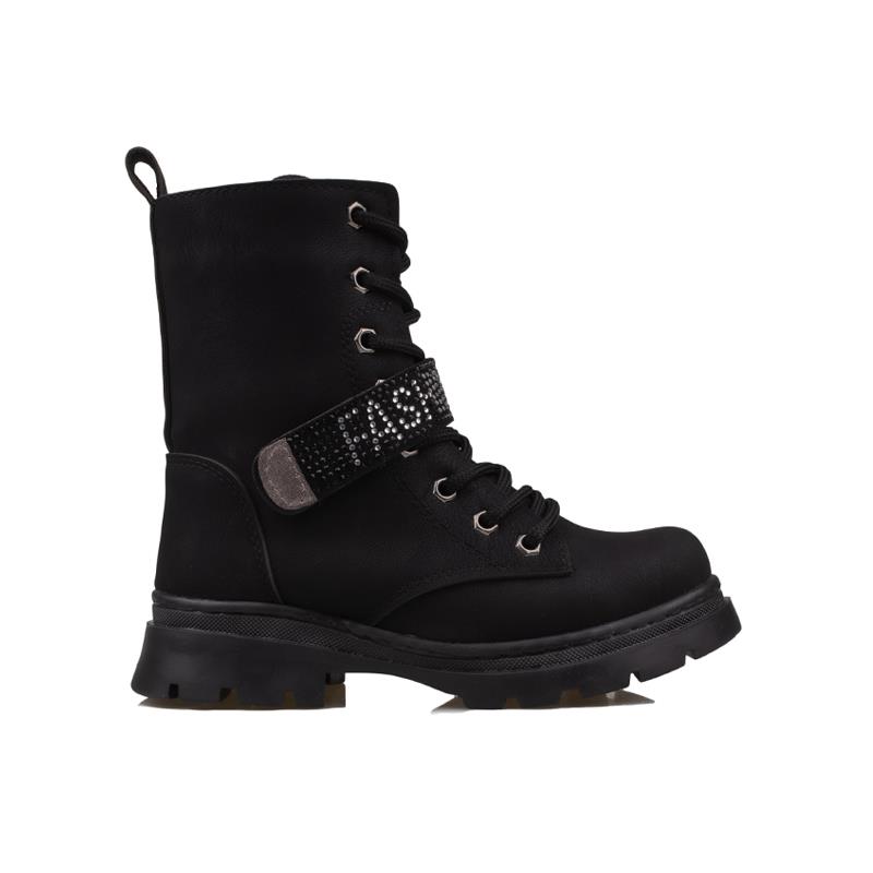 Trend AdımlarTrend Adımlar Siyah Mat Fashion Kız Çocuk Fermuarlı Postal Bot