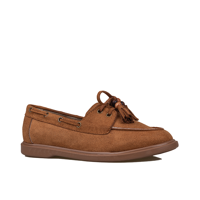 Trend Adımlar Taba Kadın Bağcıklı Püskül Detaylı Loafer