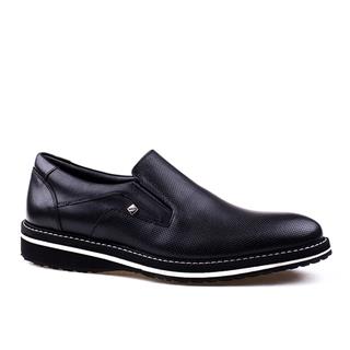 FoscoFosco Siyah Erkek Bağcıksız Hakiki Deri Günlük Ayakkabı