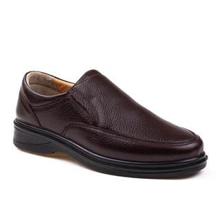 M2SM2S Kahverengi Erkek Comfort Taban Geniş Burun Bağcıksız Ayakkabı
