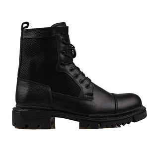 M2SM2S Siyah Hakiki Deri Bağcıklı Erkek Postal Bot