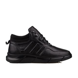 M2SM2S Siyah Hakiki Deri Erkek Casual Bağcıklı Bot