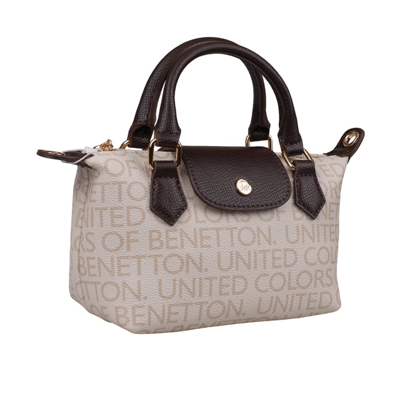 Benetton Kahverengi Kadın Monogram Çapraz Çanta BNT 1833