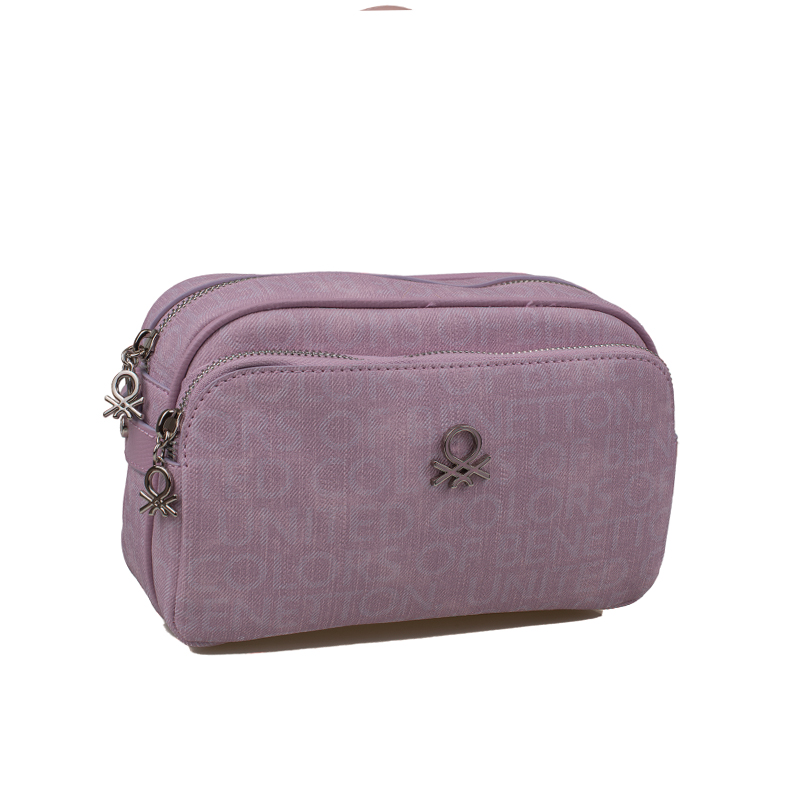 Benetton Lila Monogram Eskitme Kadın Çapraz Çanta BNT 1292