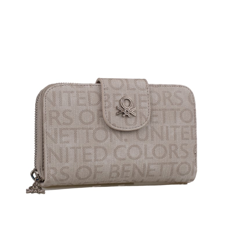 Benetton Taş Monogram Eskitme Geniş Kadın Cüzdan BNT 1301